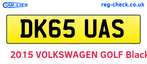 DK65UAS are the vehicle registration plates.