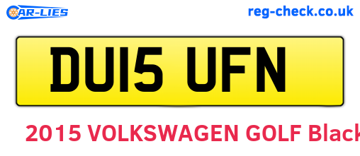 DU15UFN are the vehicle registration plates.