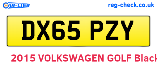 DX65PZY are the vehicle registration plates.