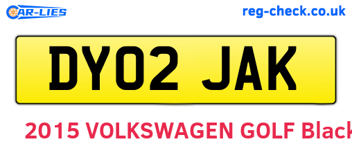 DY02JAK are the vehicle registration plates.