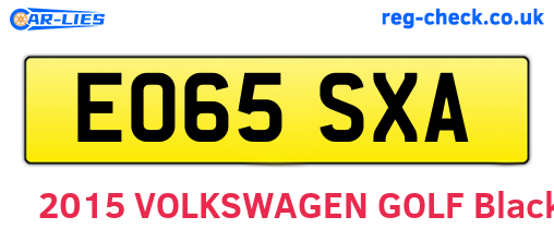 EO65SXA are the vehicle registration plates.