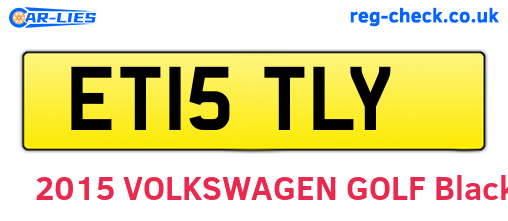 ET15TLY are the vehicle registration plates.