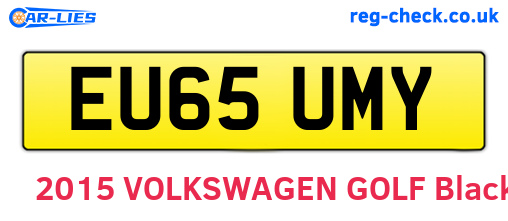 EU65UMY are the vehicle registration plates.