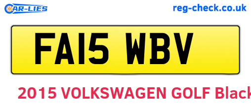 FA15WBV are the vehicle registration plates.