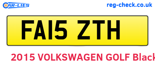 FA15ZTH are the vehicle registration plates.