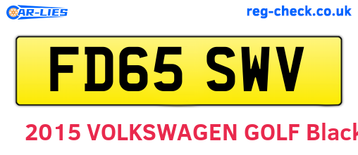 FD65SWV are the vehicle registration plates.