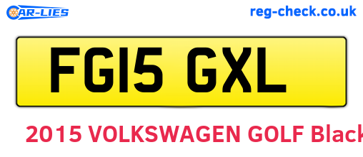 FG15GXL are the vehicle registration plates.
