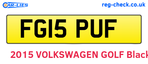 FG15PUF are the vehicle registration plates.