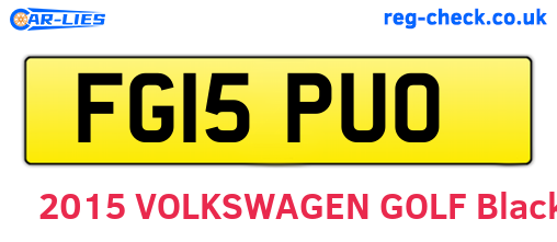 FG15PUO are the vehicle registration plates.