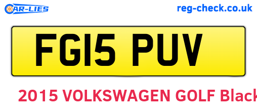 FG15PUV are the vehicle registration plates.