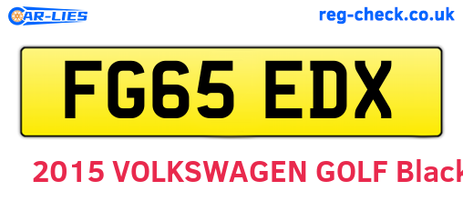 FG65EDX are the vehicle registration plates.