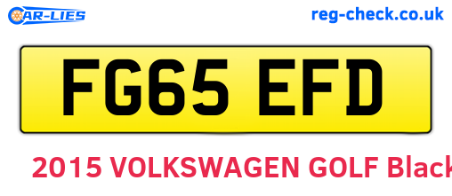 FG65EFD are the vehicle registration plates.