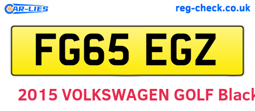 FG65EGZ are the vehicle registration plates.