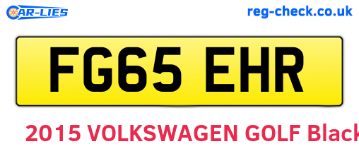 FG65EHR are the vehicle registration plates.