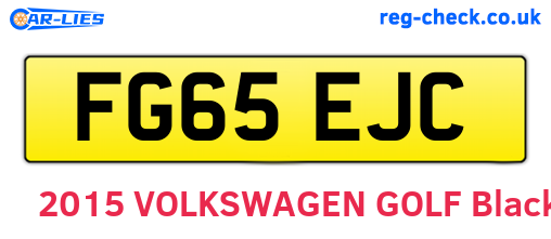 FG65EJC are the vehicle registration plates.