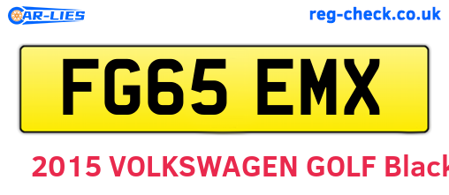 FG65EMX are the vehicle registration plates.