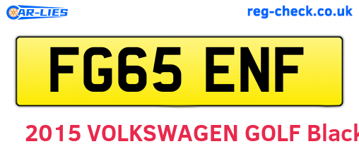 FG65ENF are the vehicle registration plates.