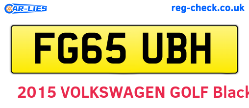 FG65UBH are the vehicle registration plates.