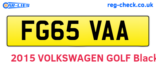 FG65VAA are the vehicle registration plates.