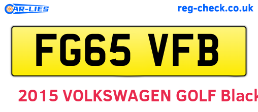 FG65VFB are the vehicle registration plates.