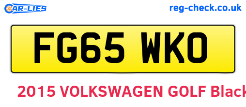 FG65WKO are the vehicle registration plates.