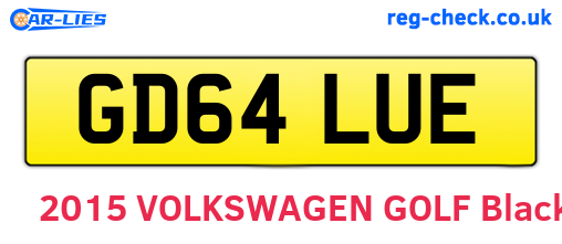 GD64LUE are the vehicle registration plates.