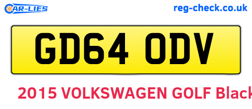 GD64ODV are the vehicle registration plates.