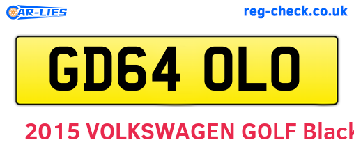 GD64OLO are the vehicle registration plates.