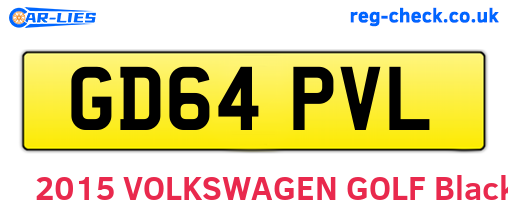 GD64PVL are the vehicle registration plates.