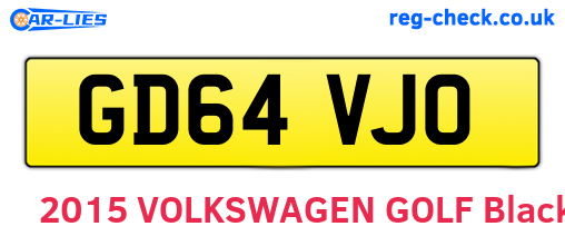 GD64VJO are the vehicle registration plates.