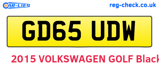 GD65UDW are the vehicle registration plates.
