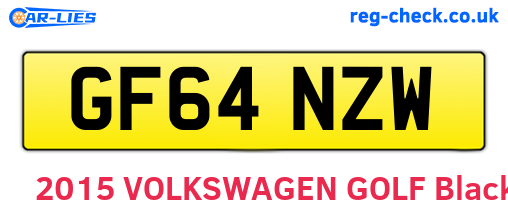 GF64NZW are the vehicle registration plates.