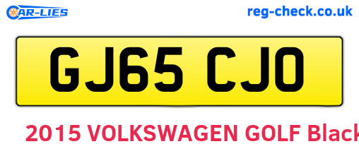 GJ65CJO are the vehicle registration plates.