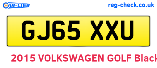 GJ65XXU are the vehicle registration plates.