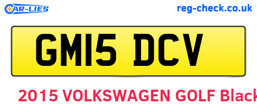 GM15DCV are the vehicle registration plates.