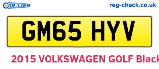 GM65HYV are the vehicle registration plates.