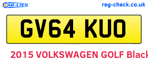 GV64KUO are the vehicle registration plates.