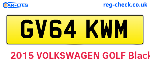 GV64KWM are the vehicle registration plates.
