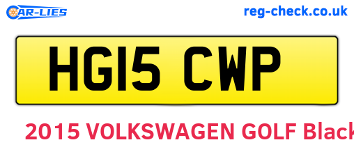 HG15CWP are the vehicle registration plates.