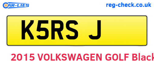 K5RSJ are the vehicle registration plates.
