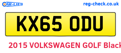 KX65ODU are the vehicle registration plates.