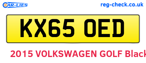 KX65OED are the vehicle registration plates.