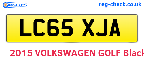LC65XJA are the vehicle registration plates.