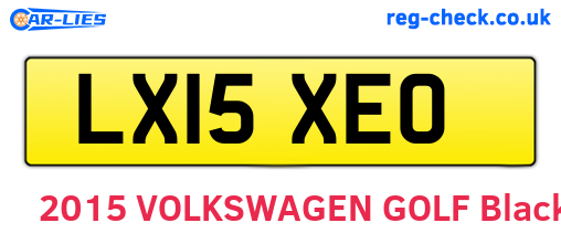 LX15XEO are the vehicle registration plates.