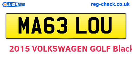 MA63LOU are the vehicle registration plates.