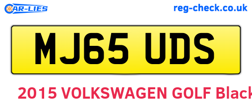 MJ65UDS are the vehicle registration plates.
