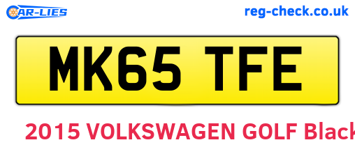 MK65TFE are the vehicle registration plates.