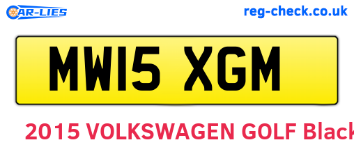 MW15XGM are the vehicle registration plates.