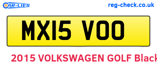 MX15VOO are the vehicle registration plates.