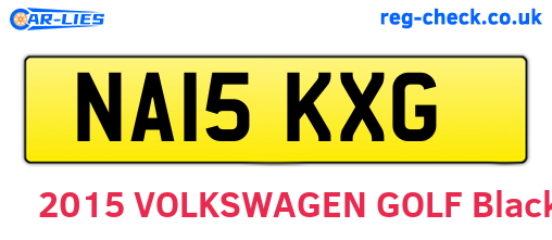 NA15KXG are the vehicle registration plates.